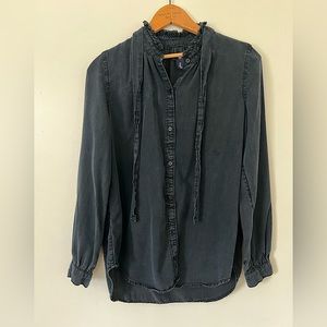 Gap Black Blouse with Neck - Tie